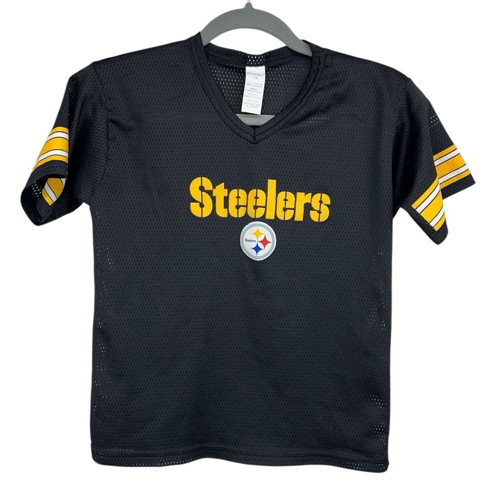 Franklin Pittsburgh Steelers Youth Medium Football Jersey Black Mesh Shirt